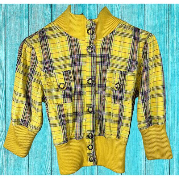 Forever 21 Yellow Button Jacket Blazer - Picture 1 of 14